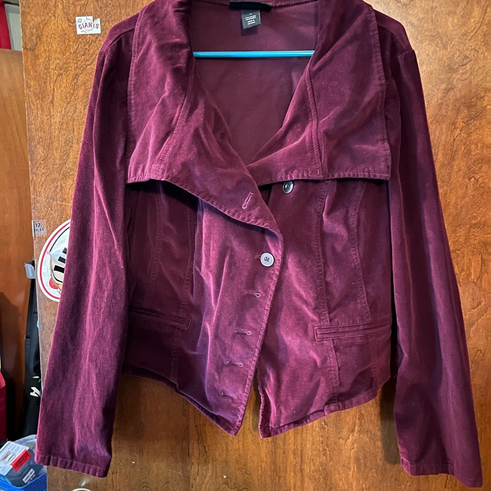 Lane Bryant Burgundy Corduroy Jacket - Size 18 - EUC 🌟